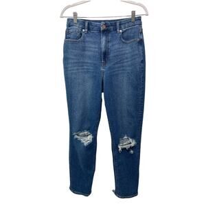 American Eagle Outfitters Stretch Denim High Rise Distressed Jeans Blue Womens 6
